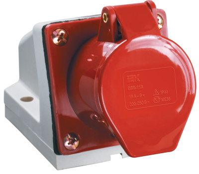 Розетка стационарная 3P+РЕ+N 32A/380V IP44 красный IEK ССИ-125 IEK ССИ PSR12-032-5