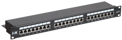 1U патч-панель кат.6 STP, 24 порта Dual, с кабельным органайзером ITK ITK  PP24-1UC6S-D05