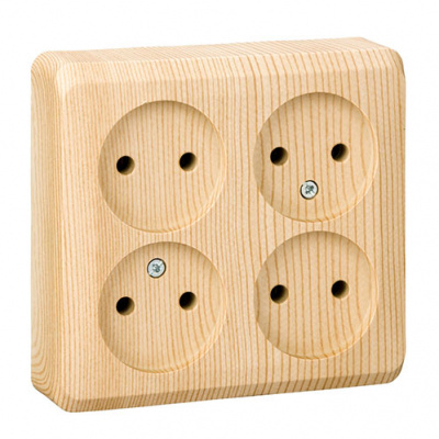 Этюд о/у 4-местная Розетка без заземления без шторок 16А 250B, сосна, россия SE Systeme Electric Этюд PA16-205D