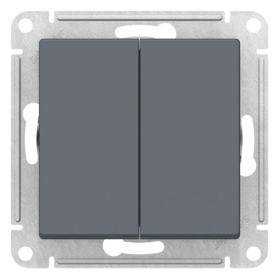 Выключатель 2-клавишный сх.5 10AX механизм Schneider Electric AtlasDesign Грифель Systeme Electric AtlasDesign ATN000751