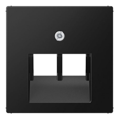 Накладка телефонной/комп (IAE/UAE) розетки 2-ой наклонной Jung A 500 Черный матовый Jung A серия A569-2BFPLUASWM