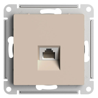 SE AtlasDesign Розетка компьютерная RJ45 Песочный кат. 6A механизм Systeme Electric AtlasDesign ATN001286