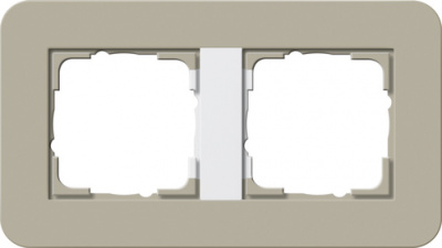 Рамка 2-постовая Gira E3 Серо-бежевый/Белый глянцевый Gira E3 0212418Gira