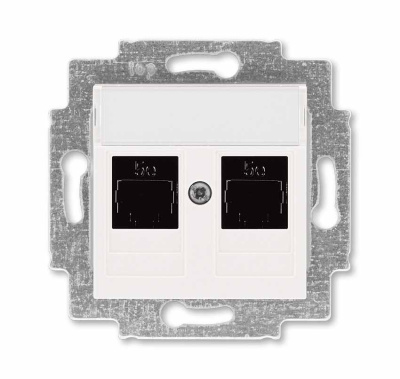 Розетка информационная двойная 2хRJ45 категория 5e жемчуг ABB Levit M ABB Levit M 2CHH295118A6068