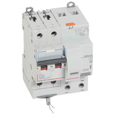 Дифференциальный автомат 2P 25A (C) 6kA тип AС 300mA Legrand DX3 Legrand АВДТ-DX3 411174