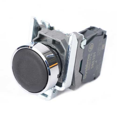 Systeme Electric Кнопка SB4 в сборе модульная 22мм черная с возвратом металл 1НО Systeme Electric  SB4BA21