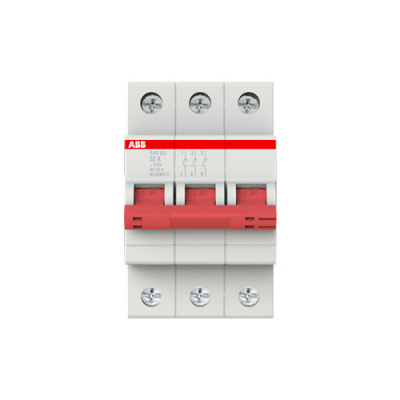 Рубильник модульный 3P 32A с красной ручкой ABB SHD203 ABB SHD200 2CDD273111R0032