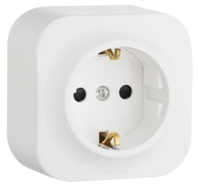 Розетка с заземлением с защитными шторками IP20 Legrand Quteo Белый Legrand Quteo 782220