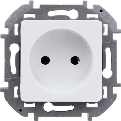 Розетка без заземления для скрытого монтажа 16 А, напряжение ~250В, 3680 Вт. Legrand Inspiria Белый Legrand Inspiria 673710