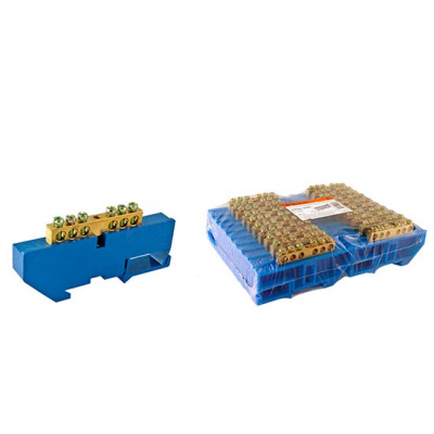 Шина "N" нулевая с изолятором / большая стойка на DIN-рейку 6x9мм 6 групп 100A TDM TDM ELECTRIC TDM Шины SQ0801-0026