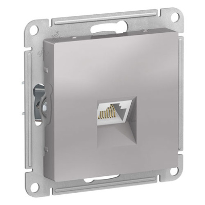 Розетка компьютерная RJ45 кат.6A механизм Schneider Electric AtlasDesign Алюминий Systeme Electric AtlasDesign ATN000386