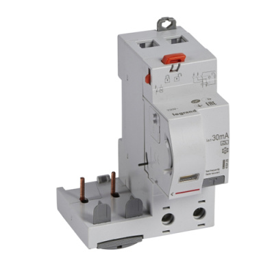 Дифференциальный блок DX3 - тип A - 30 мА - 2П - 230 В~ - 40 А - 2 модуля Legrand Legrand  410428