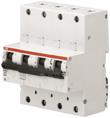 Автоматический выключатель 4P 63A (E) 25kA ABB S754DR ABB S750DR 2CDH784010R0632