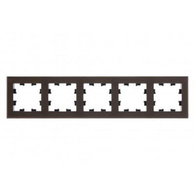 SE AtlasDesign Рамка 5-постовая органическое стекло Мокко Nature Systeme Electric AtlasDesign Nature ATN320605