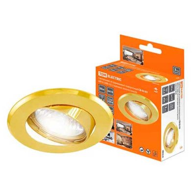 Светильник встраиваемый поворотный, круг 50W, G5.3/MR16, литой / матовое золото/золото TDM СВ 02-03 TDM ELECTRIC  SQ0359-0008