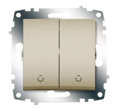 Выключатель 2-клавишный с контрольной подсветкой ABB Cosmo Титаниум ABB Cosmo 619-011400-257