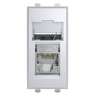 Компьютерная розетка RJ-45 модульная, кат.5е экран, "Avanti","Закаленная сталь", 1 модуль DKC DKC Avanti 4404361DKC