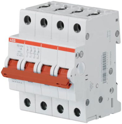 Рубильник модульный 4P 25A с красной ручкой ABB SD204 ABB  2CDD284101R0025