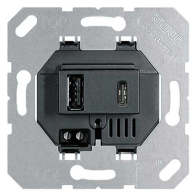 Jung USB/микро usb зарядное устройство Jung  USB15CASW