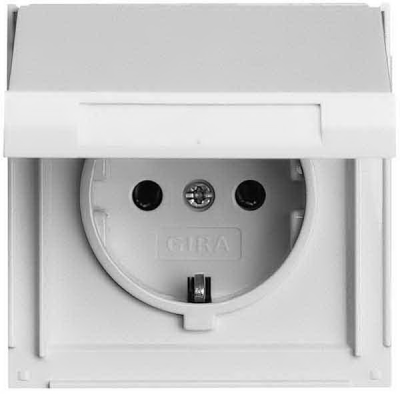 Розетка 1-ая с заземлением с крышкой Gira TX-44 Белый Gira TX-44 045466Gira