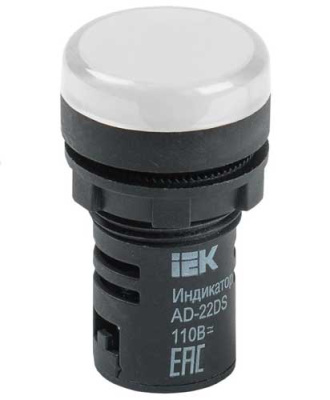 Лампа AD22DS (LED) матрица d22мм белый 24В AC/DC IEK IEK  BLS10-ADDS-024-K01