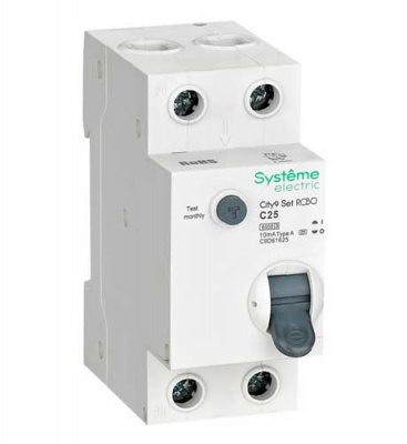 Systeme Electric City9 Set Дифавтомат 1P+N С 25А 6kA 10мА A 230В Systeme Electric City9 C9D61625