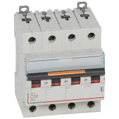 Автоматический выключатель 4P 10A C 25kA Legrand DX3 Legrand DX3 409793