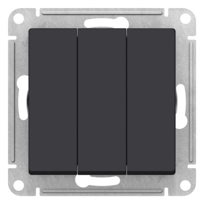 Выключатель 3-клавишный сх.1+1+1 10AX механизм Schneider Electric AtlasDesign Карбон Systeme Electric AtlasDesign ATN001031