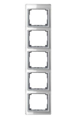 Рамка 5-постовая вертикальная Jung SL 500 Серебро Jung SL 500 SL585SI