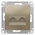 Розетка двойная компьютерная RJ45+RJ45 кат.5E механизм Schneider Electric AtlasDesign Шампань Systeme Electric AtlasDesign ATN000585
