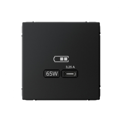 ARTGALLERY USB РОЗЕТКА тип-С 65Вт высокоскор.заряд. QC, PD, механизм, КАРБОН Systeme Electric ArtGallery GAL001027