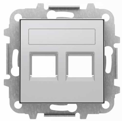 Накладка розетки информационной 2-ой ABB NIE Sky Серебристый алюминий 8518.2 PL ABB Sky 2CLA851820A1301