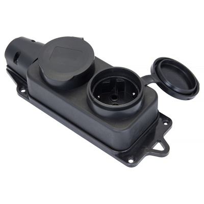 Розетка двухместная с защитными крышками каучуковая 230В 2P+PE 16A IP44 EKF PROxima EKF  RPS-018-16-230-44