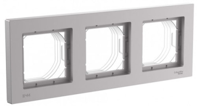 SE AtlasDesign Рамка 3-постовая Алюминий AQUA IP44 Systeme Electric AtlasDesign ATN440303