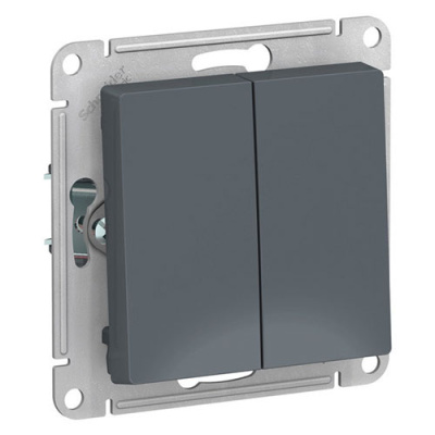 SE AtlasDesign Выключатель Кнопочный 2-клавишный Грифель сх.2 10А механизм Systeme Electric AtlasDesign ATN000717