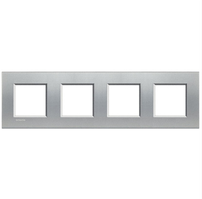 Рамка прямоугольная 4-постовая Bticino Living Light Алюминий Bticino Living Light LNA4802M4TE