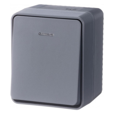 Выключатель 1-клавишный с подсветкой 10 АХ Schneider Electric AtlasDesign Profi54 Антрацит Systeme Electric AtlasDesign Profi54 ATN544013