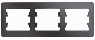 Рамка 3-постовая горизонтальная Systeme Electric Glossa Графит Systeme Electric Glossa GSL001303