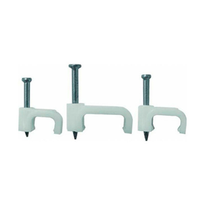 Скоба пластиковая плоская 9мм белый IEK IEK USK USK21-09-100