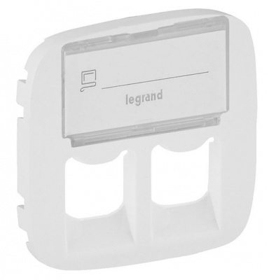 Накладка розетки телефонной/комп 2-ой RJ11/RJ45 с полем для надписи Legrand Valena Allure Белый Legrand Valena Allure 755485