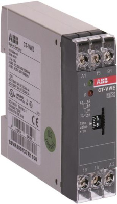 Реле времени с проскальзыванием при размыкании 24B AC/DС 220-240 В AC 3-300с 1ПК ABB CT-VWE  ABB  1SVR550137R2100