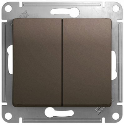 Выключатель 2-клавишный (схема 5) 10AX механизм Systeme Electric Glossa Шоколад Systeme Electric Glossa GSL000851