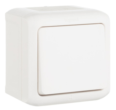 Выключатель 1-клавишный 10A IP44 Legrand Quteo Белый Legrand Quteo 782300