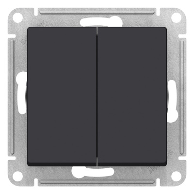Выключатель 2-клавишный сх.5 10AX механизм Schneider Electric AtlasDesign Карбон Systeme Electric AtlasDesign ATN001051