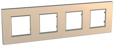 Рамка 4-постовая Schneider Electric Unica Quadro Metallized Медь Schneider Electric Unica MGU6.708.56