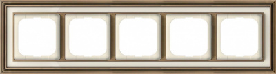 Рамка 5-постовая ABB BJE Династия Латунь античная/Слоновая кость ABB Династия 2CKA001754A4584
