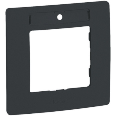 Рамка с держателем для маркировки 1 пост Legrand Etika Антрацит  Legrand Etika 672586