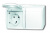 Розетка Schuko 16A 250В накладная с крышкой 2-я горизонтальная IP44 ABB Ocean Альпийский белый ABB Ocean 2CKA002084A0727