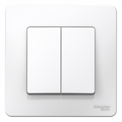 Выключатель 2-клавишный скрытой установки 10A 250B Systeme Electric Blanca Белый Systeme Electric Blanca BLNVS010501