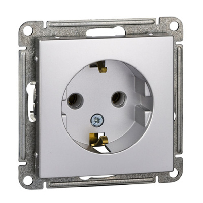 W59 Розетка с заземлением без шторок, 16А, механизм, матовый хром Schneider Electric Systeme Electric  RS16-154-5-86